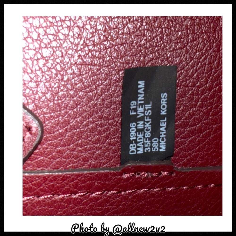 Michael Kors Kimberly Small Leather Satchel Crossbody Bag Merlot W/ Gold Hdw - Picture 11 of 14